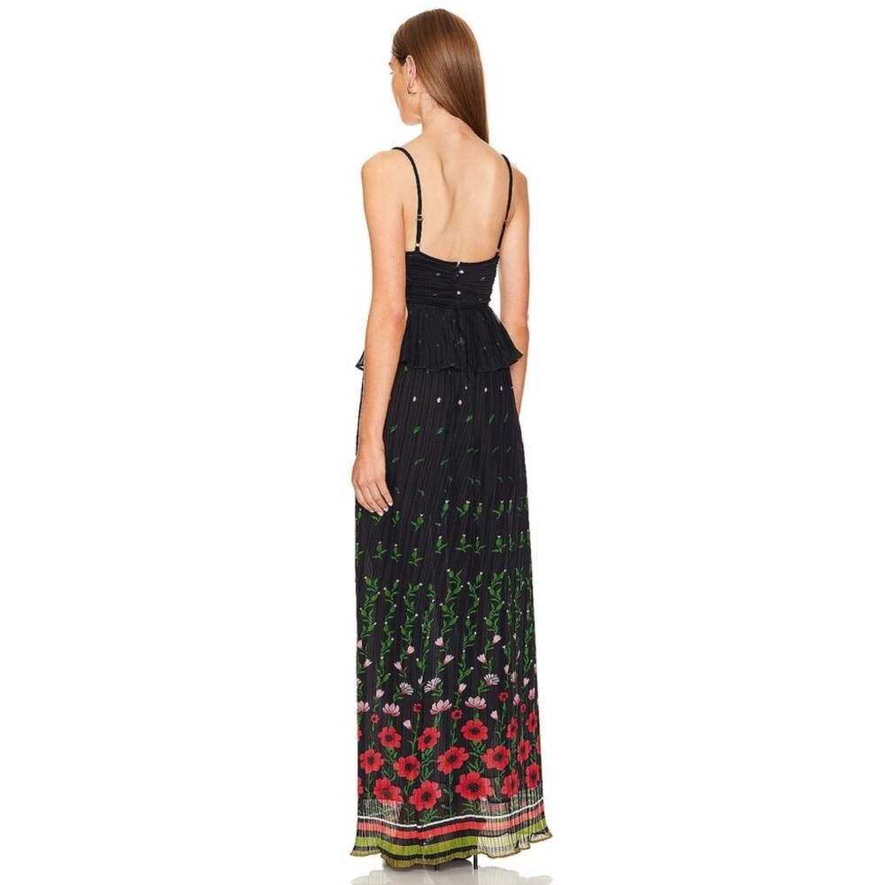 Black Floral Maxi Dress with Spaghetti Straps - Picture 2 of 12